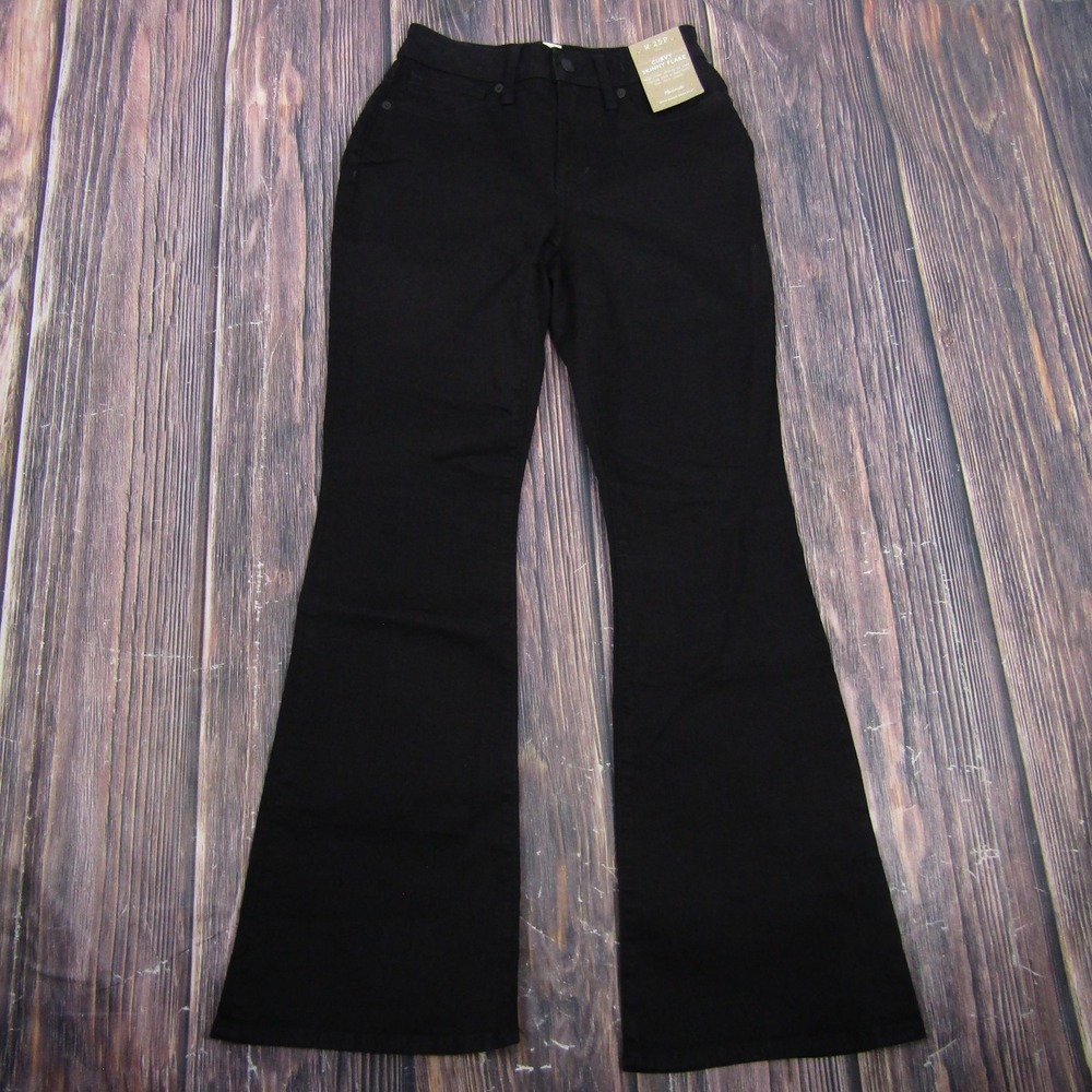 Madewell Pants Womens 25 Black Curvy Skinny Flare Jegging High Rise Stretch